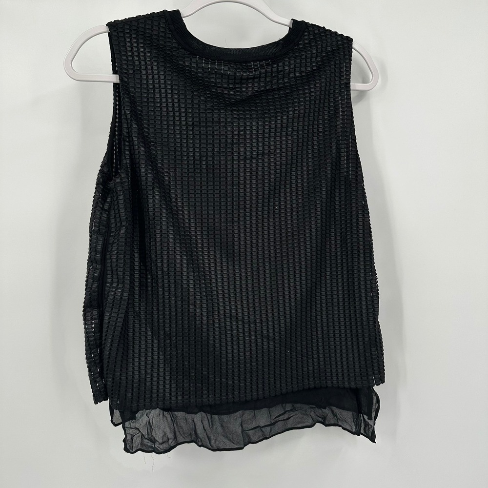 Vince Womens Minimalist Textured Silk Blend Top Size S Quiet Luxury Edgy Modern - Picture 2 of 8